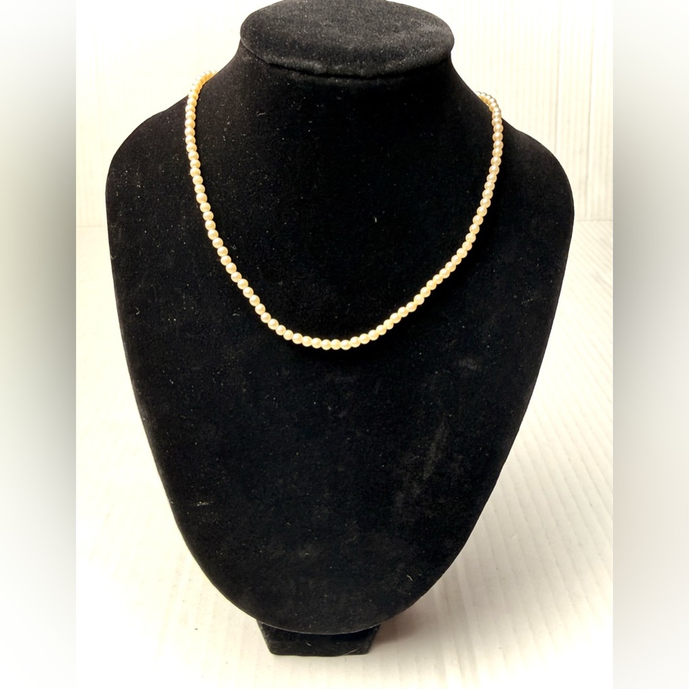 Vintage Faux Pearl Chocker Necklace Single Strand Classic Delicate Formal‎
